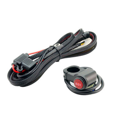 फ्यूज होल्डर के साथ एलईडी स्पॉटलाइट स्विच मोटरसाइकिल हार्नेस वायर 5 फीट लंबाई