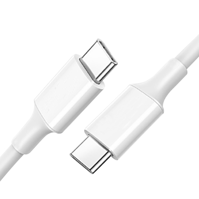 पीवीसी जैकेट 20V 3A 60W के साथ सफेद रंग USB C टू C फास्ट चार्ज केबल