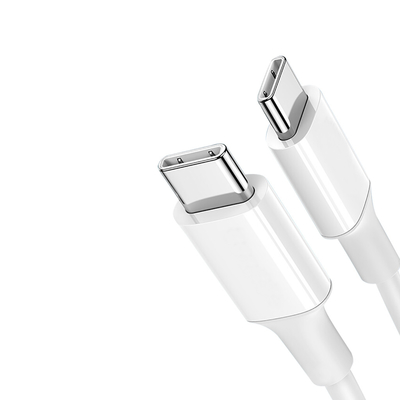 पीवीसी जैकेट 20V 3A 60W के साथ सफेद रंग USB C टू C फास्ट चार्ज केबल