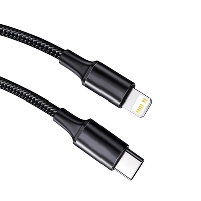 नायलॉन ब्रेडेड कवर के साथ काले रंग की USB फास्ट चार्जिंग केबल 10Gbps ट्रांसफर स्पीड