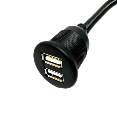 कार मोटरसाइकिल के लिए वाटरप्रूफ USB2.0 डुअल USB पोर्ट केबल 1 मीटर