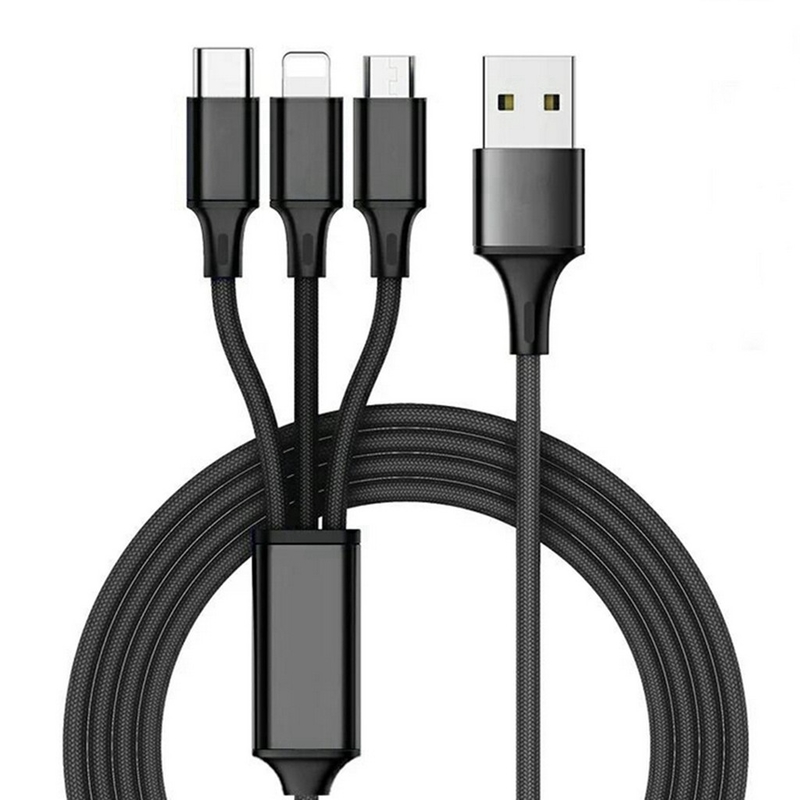 3 इन 1 2.4A USB चार्जिंग डेटा केबल टाइप C मल्टी पोर्ट फंक्शन OEM ODM