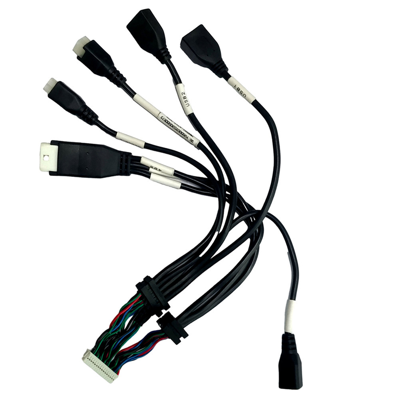 ATX हाउसिंग ओवरमोल्डिंग केबल असेंबली JST PH2.0 वायर क्रिम्प हाउसिंग से USB2.0 फीमेल